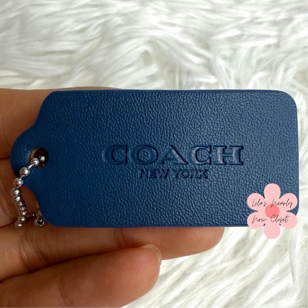 2" COACH Blue Fob Bag Charm Hang tag Hangtag